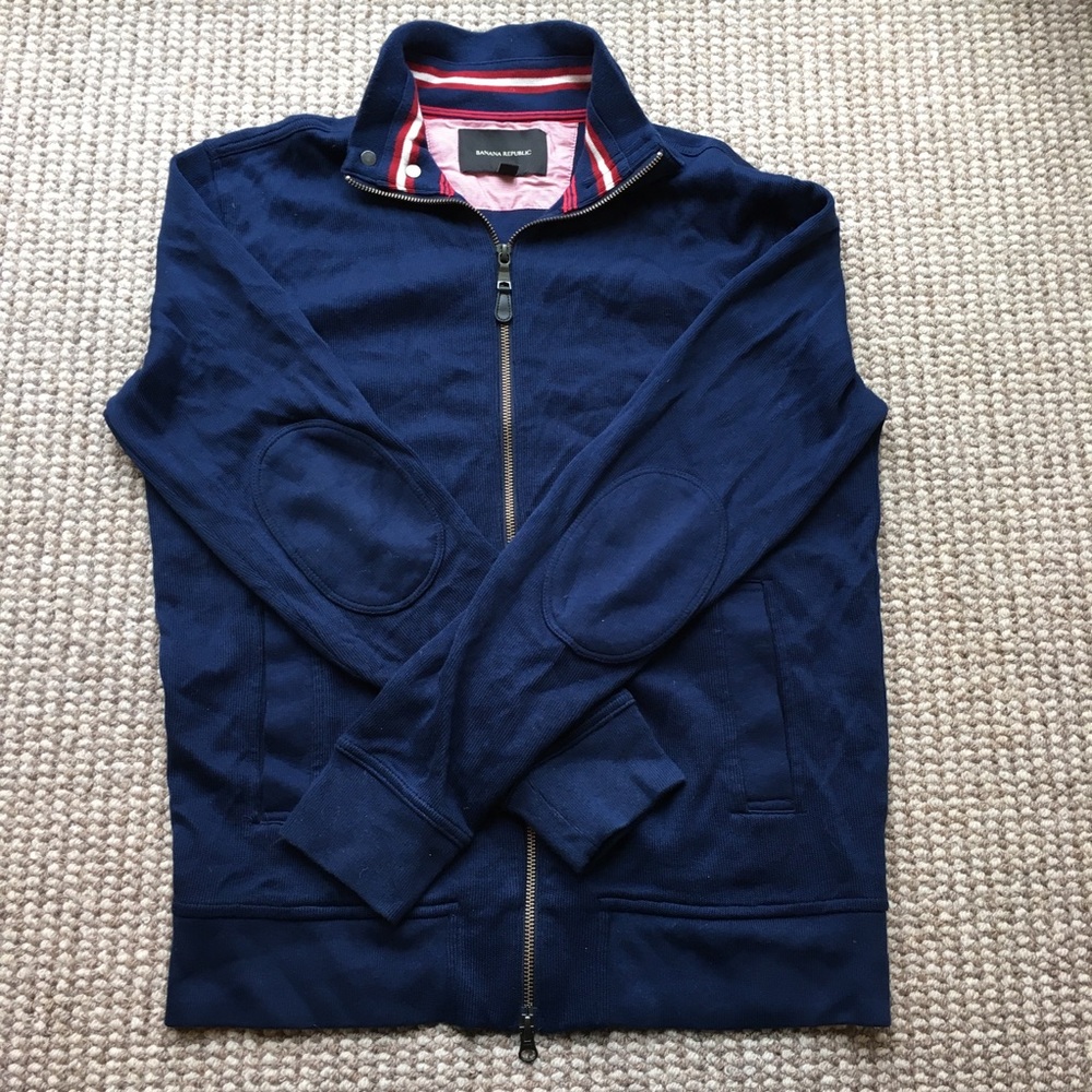 Banana Republic navy zip up sweater size M